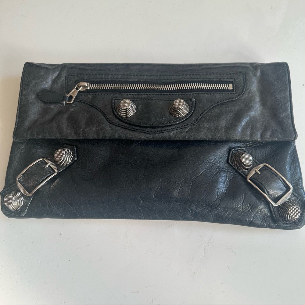Balenciaga large moto clutch